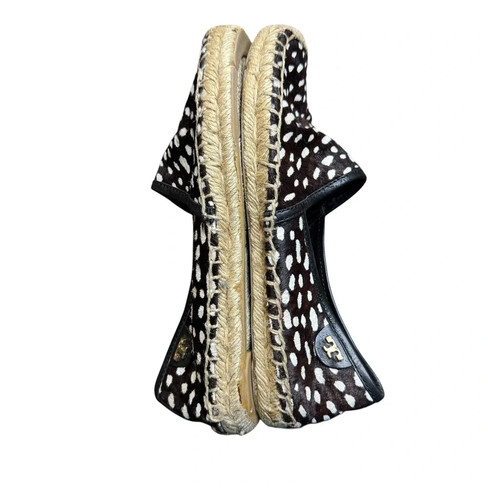Tory Burch Shoes Womens Size 6 Brown Fur Espadrille Flats Animal Print Casual